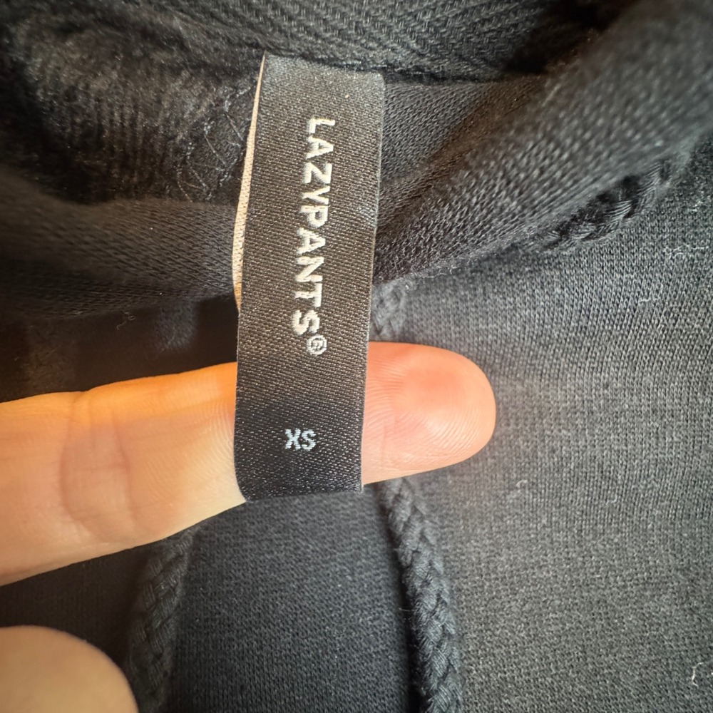 LazyPants Hoodie Sweatshirt‎ Womens Extra Small XS Black Pullover Bird Logo - Picture 3 of 6